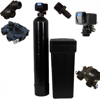 Fleck Whole House 64k Water Softener System Upgraded 10% Resin 5600sxt Metered on-demand with 3/4" bypass and brine