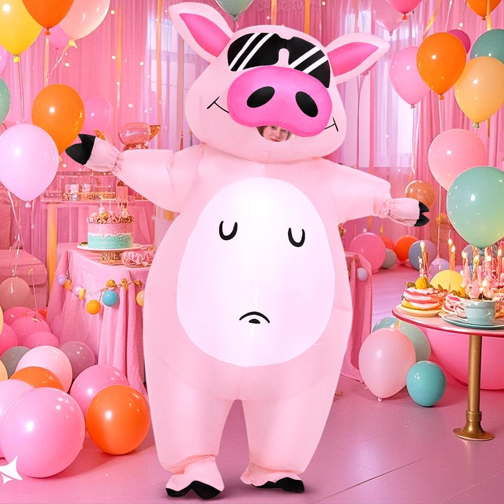 Inflatable Pig Costume, Pig Costume Adult Inflatable Costumes Adult Size Full Body Blow up Costumes for Adults Women