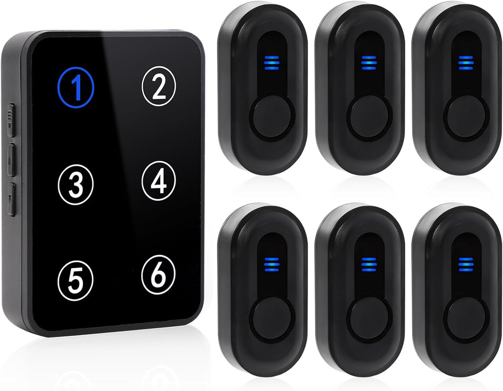 Wireless Caregiver Pager Call Button Nurse Call System 500Ft Range with LED Number Display for