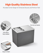 Drop in Ice Chest, Stainless Steel Drop in Cooler, Commercial Ice Bin with Lid for Outdoor Kitchen Patio Bar