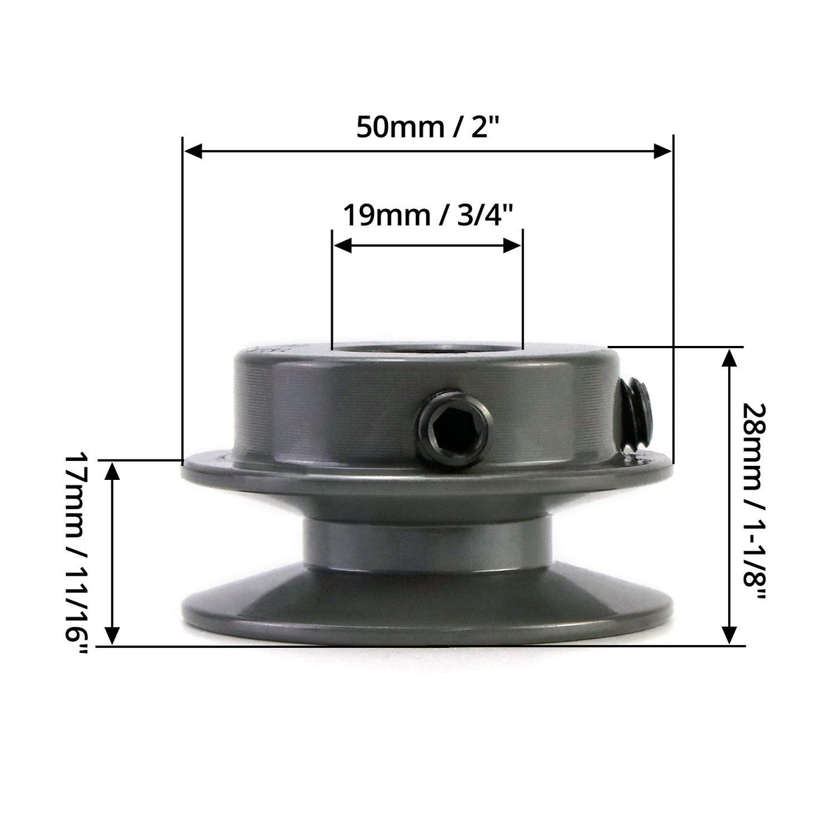 QWORK Single Groove Web Sheaves, 2.05" OD 3/4" Bore V-Belt Sheave for V-Belt, AK2034