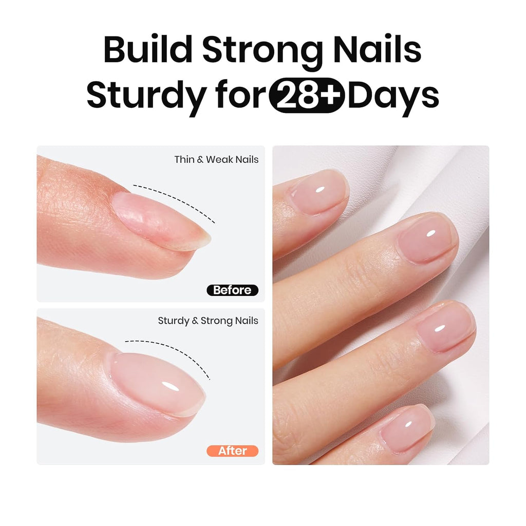 Beetles Rubber Base Gel, 15ml Clear Builder Nail Gel Polish | Clear Rubber Base with Builder Support for