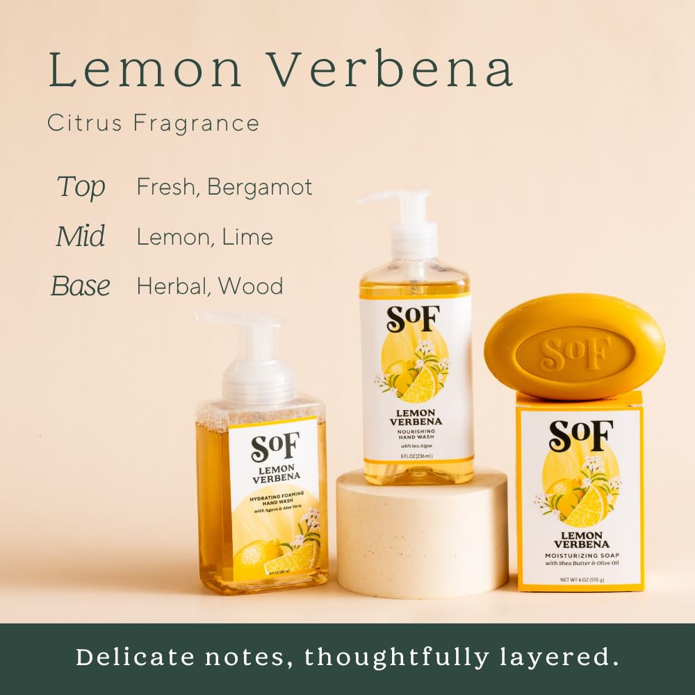 SoF Lemon Verbena Foaming Hand Wash, Agave Nectar & Coconut Oil, 3pk
