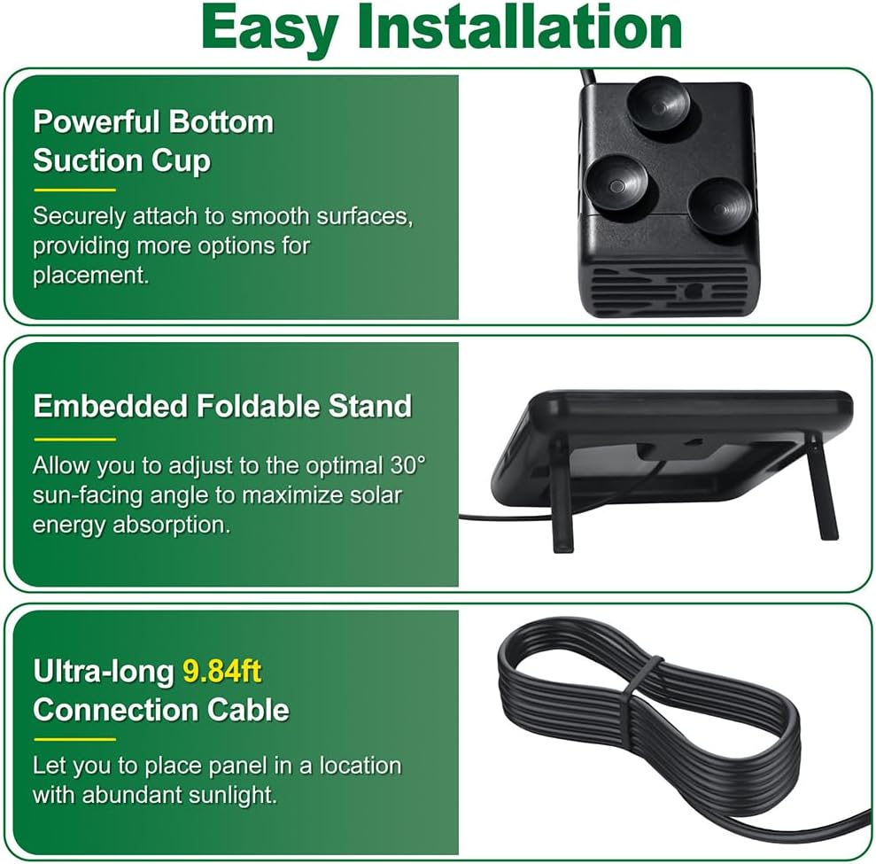 2.5W Solar Water Pump Kit Protective Shell Solar Panel Solar Fountain Pump 5 Nozzles for Outdoor Water Features Bird