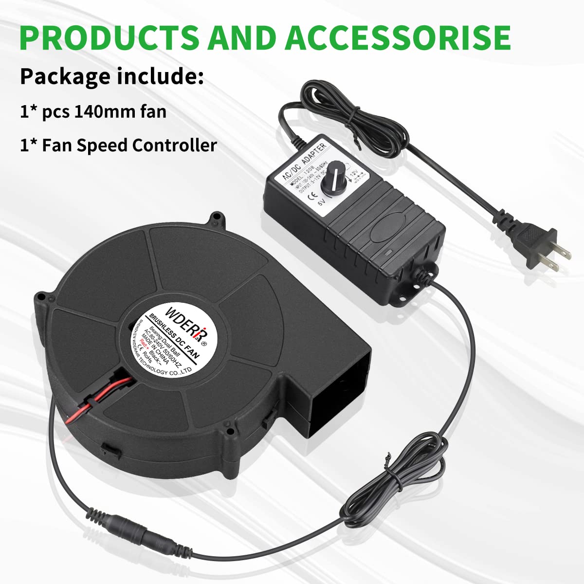 140mm x 40mm Small Centrifugal 12V Squirrel Cage Big Airflow Blower