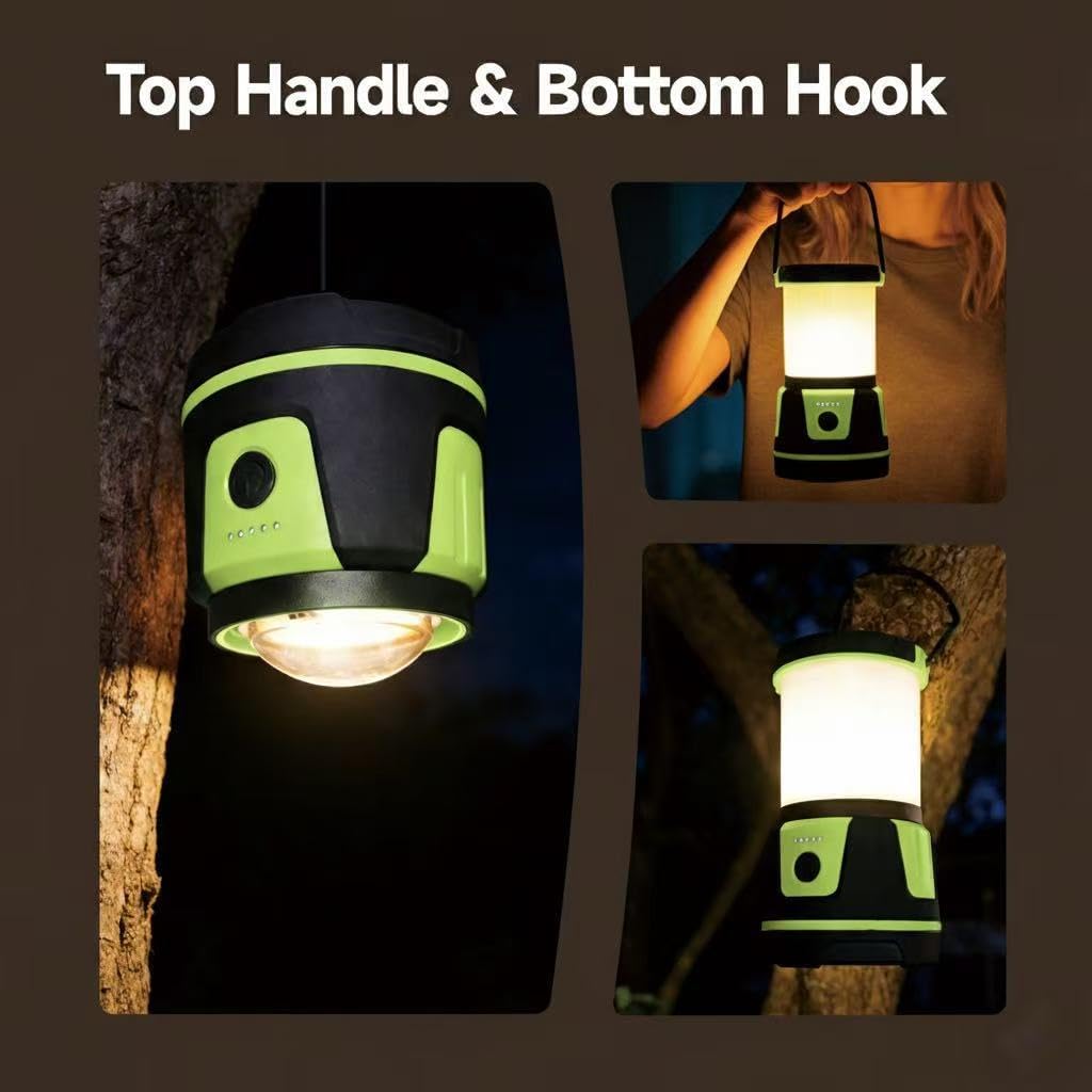 Rechargeable LED Lantern - 3000 Lumens, 5 Light Modes, IP54 Waterproof, 7500mAh Battery, Portable Flashlight for