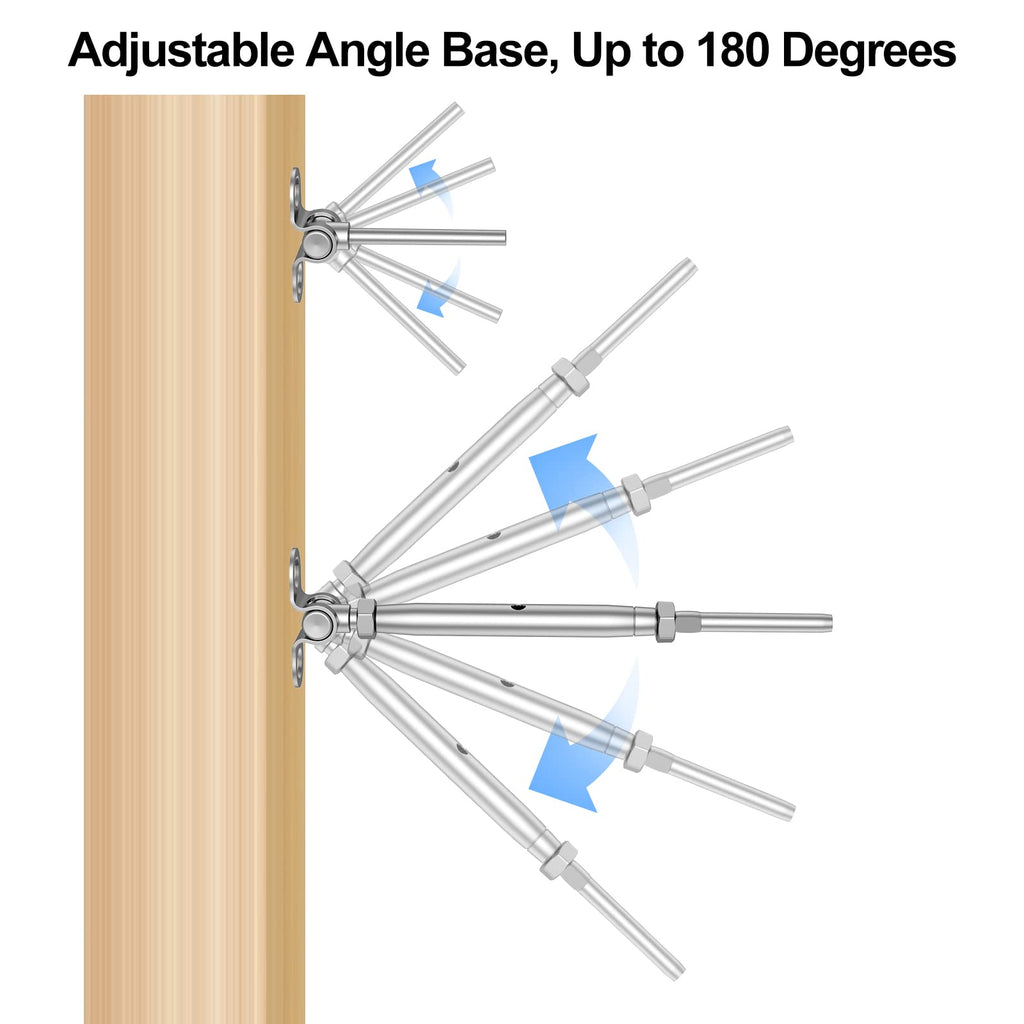 20 Pairs 1/8" Cable Railing Kit Swage Toggle Turnbuckle Hardware