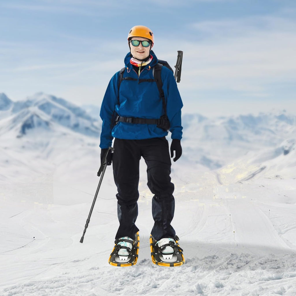 21/25 Inches Snowshoes for Women & Men, Lightweight Aluminum Frame Snow Shoes with Adjustable Trekking Poles and