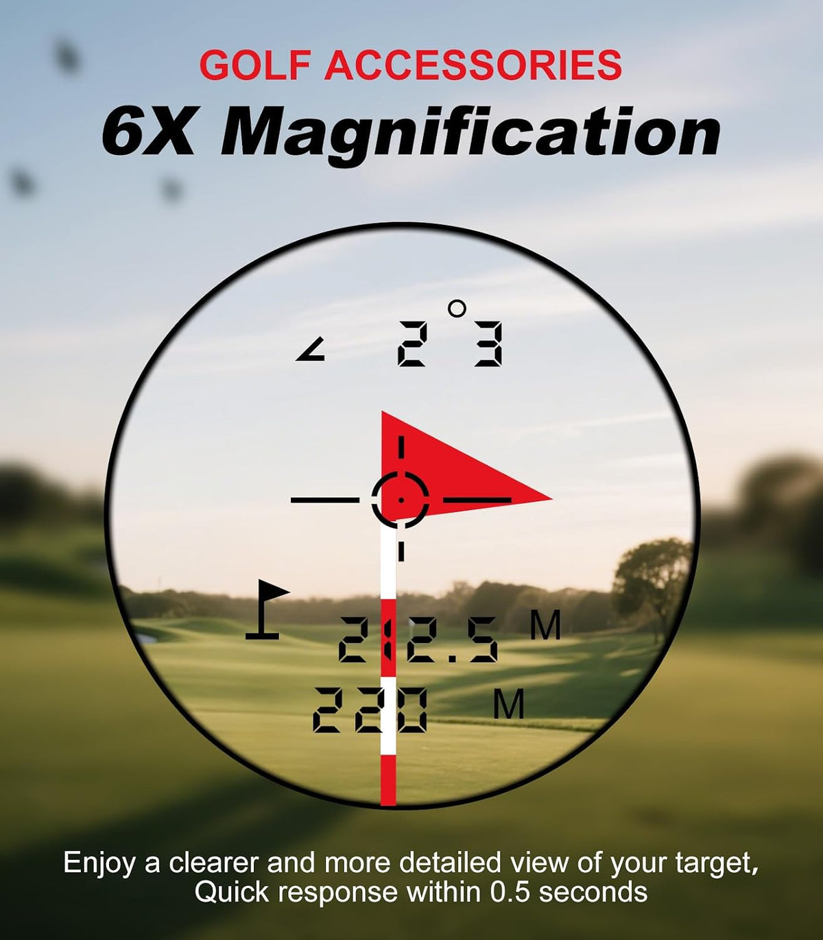 Golf Rangefinder with Slope, 1000 Yards Range Finder Golf, 6X Magnification, Flag Locking Vibration, Rechargeable