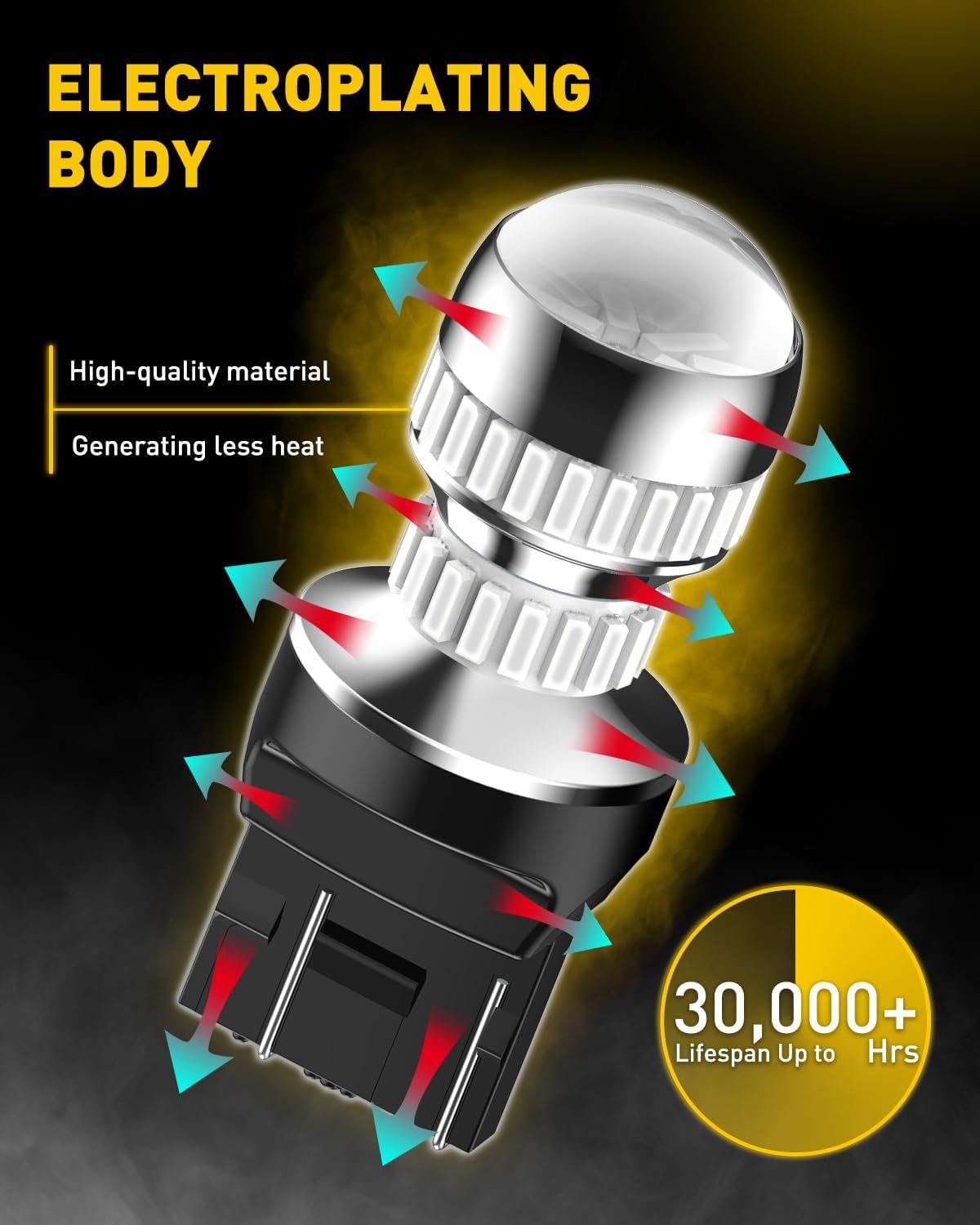7440 7443 LED Strobe Brake Lights Bulbs, Red Flashing Stop Light, Super Bright T20 W21W 7441 7444 7443R Flashing