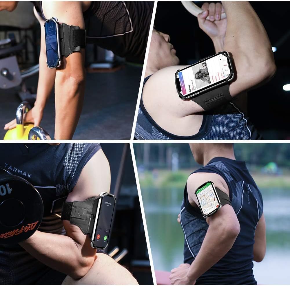 Running Armband 360°Rotatable for iPhone 17/16/15/14/13/Pro Max/Pro/Mini/12/11/SE/Xs/XR/X/8/7/Plus, Fits All 4-6.7