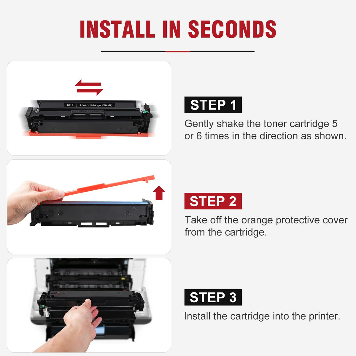 067 Toner Cartridge Set 4 Pack Replacement for Canon 067 MF654Cdw