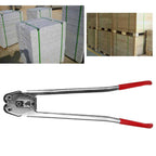 Manual Strapping Crimper Pliers Packer Sealer Tool for PP PET Plastic Strap, Heavy Duty Banding Hand Tool with Heat