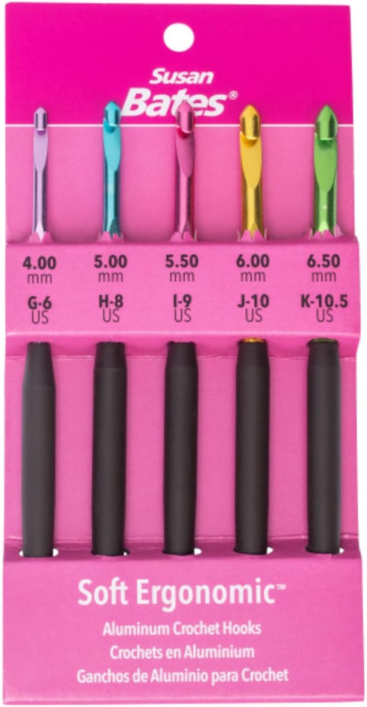 Silvalume Soft Ergonomic Crochet Hook Set Sizes G6/4mm to K10.5/6.5mm