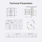 Changeover Switch LW28-20 3 Positions 8 Terminals Universal Rotary Cam Selector Latching Switches 550V 20A