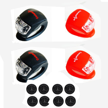 Bicycle Light Front and Rear Back Bike Tail Lights Silicone LED Bike Light Set - Bike Headlight and