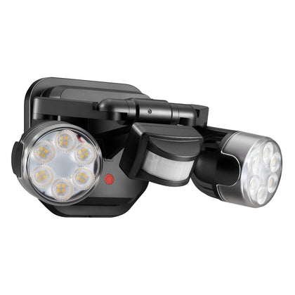 Motion Sensor Outdoor Security Light, Adjustable Dual-Head LED Flood Light, 3 Modes(Motion/Manual/Dusk to Dawn), 150W