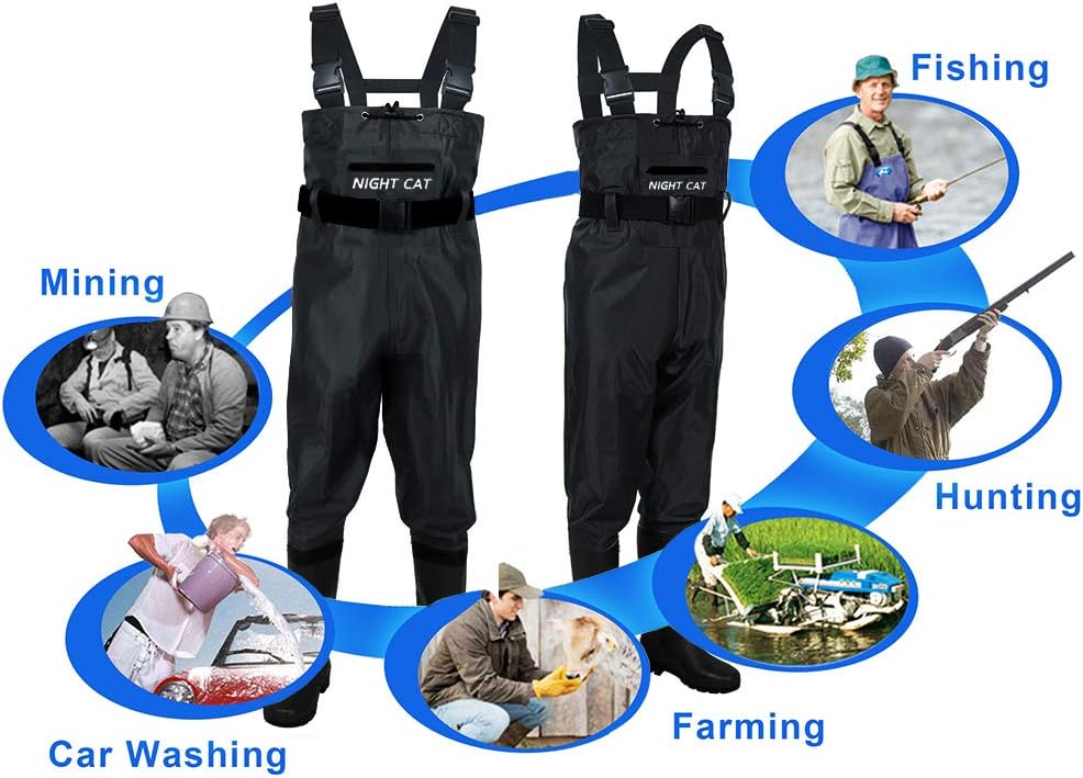 Fishing Waders for Men Women Waterproof Hunting Chest Wader with Bootfoot Belt Breathable Lightweight Size 6 to 14
