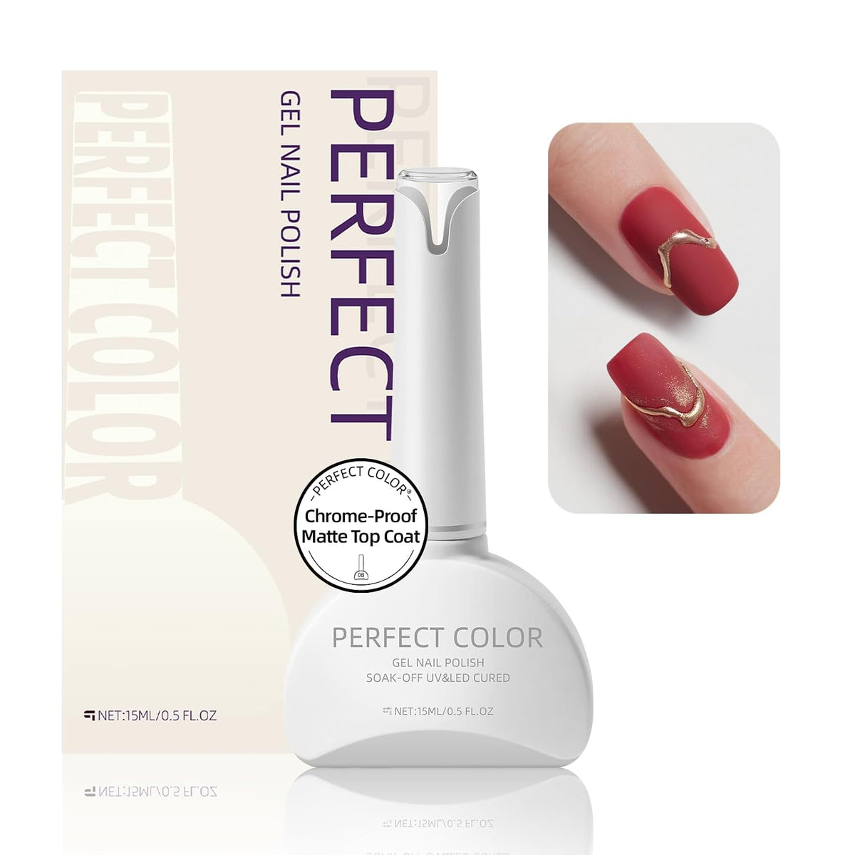 Chrome-Proof Matte Top Coat for Isolated Chrome Nail Art