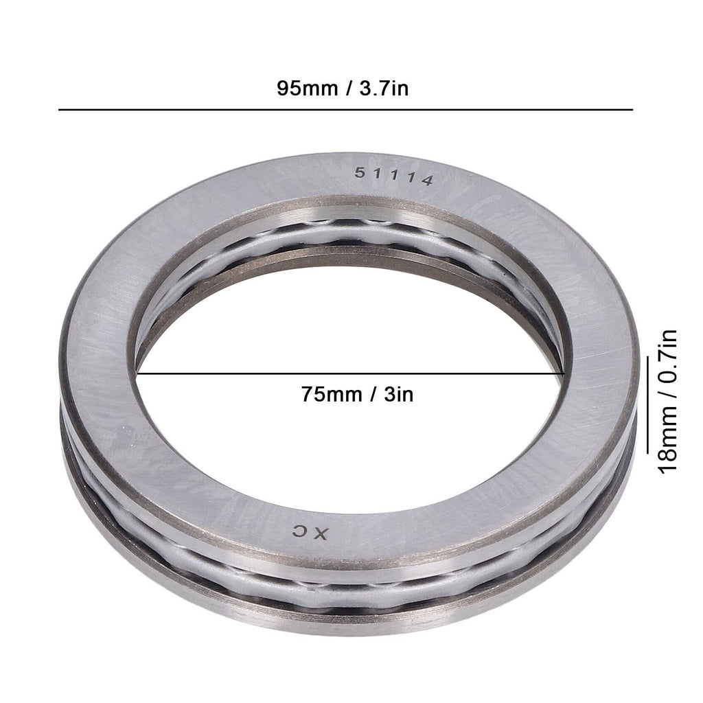 SIXRUN Thrust Ball Bearing 51114 75mm Carbon Steel High Load
