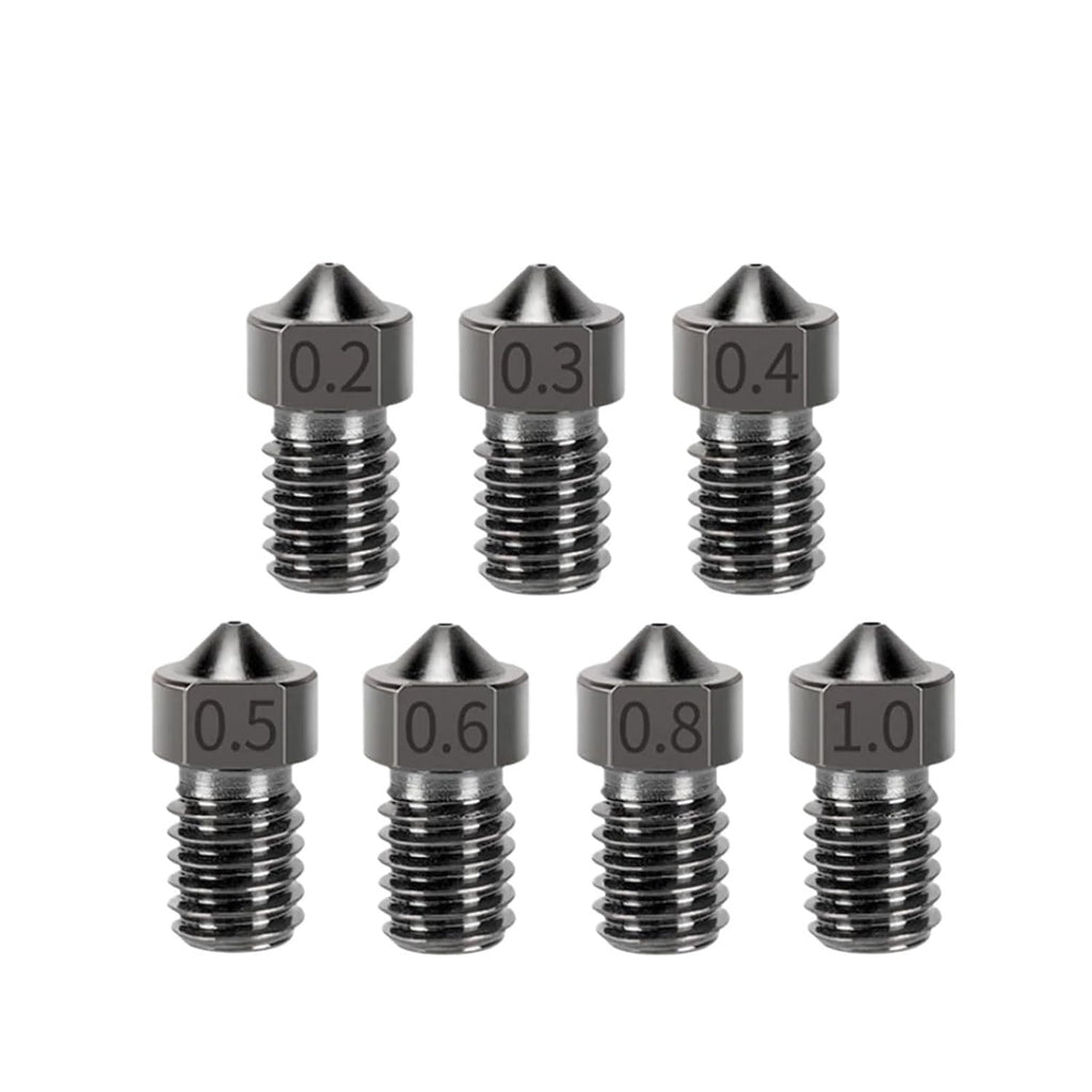 V6 Hardened Steel Nozzle, Compatible with E3D | Multi-size 3D printer hotend nozzle, 0.2-1.0mm for 1.75mm filament