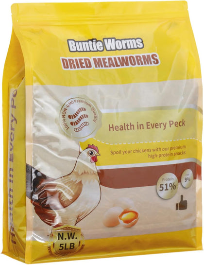5LB Dried Mealworms for Wild Birds and Chicken