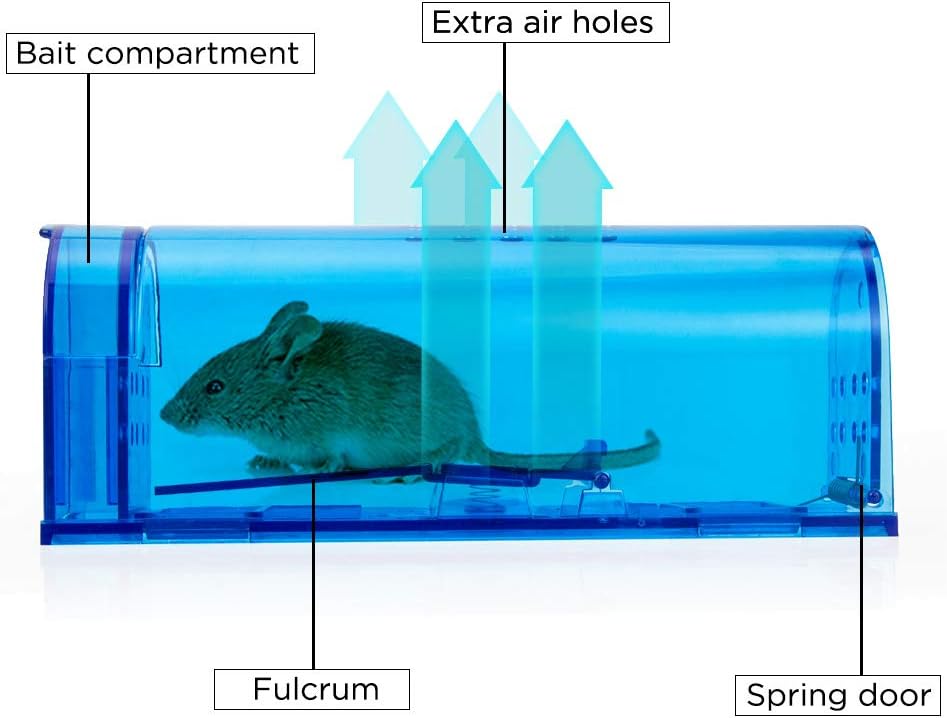 Humane Mouse Trap Reusable! [2-Pack] - Catch and Release No-Kill Rodent Traps for Indoors & Outdoors - Safe for