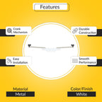 Pivot Shoe Operator for Single Vent Awning Windows, White Finish