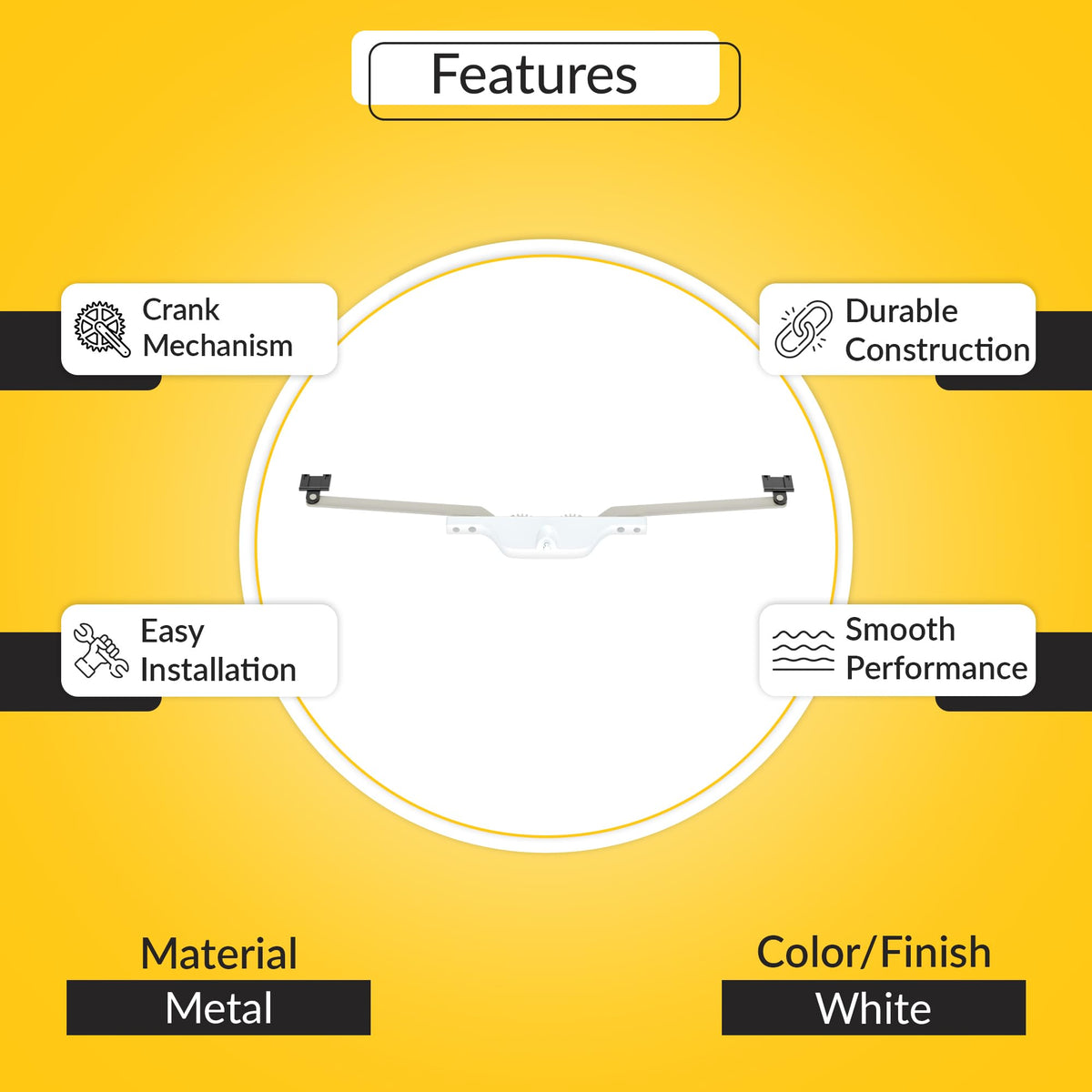 Pivot Shoe Operator for Single Vent Awning Windows, White Finish