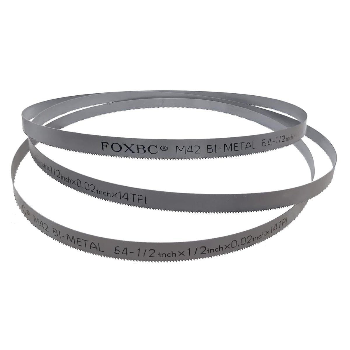 FOXBC 64-1/2 Inch Bi-Metal Bandsaw Blade, 64-1/2" X 1/2" X 14 TPI for Cutting Metal