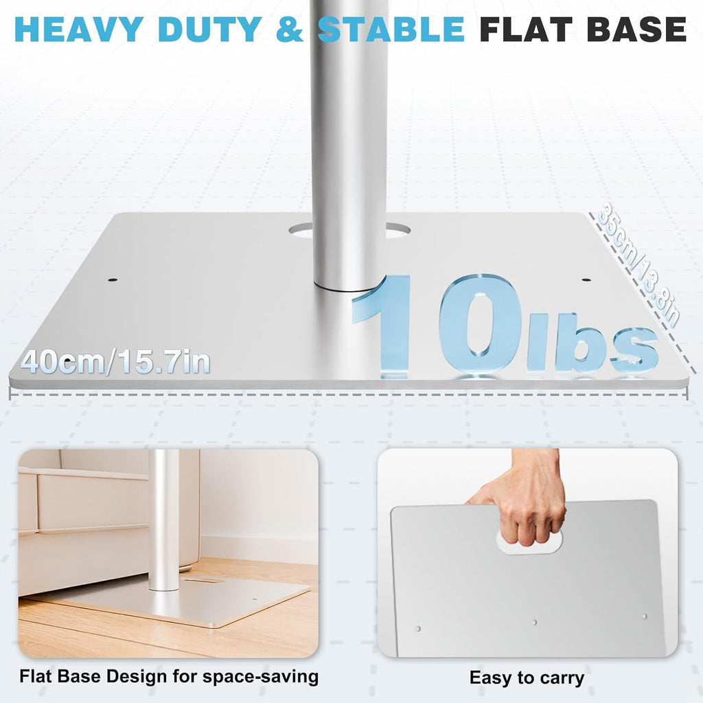 Pipe and Drape Backdrop Stand, 10x10ft Heavy Duty Backdrop Stand with Metal Base, Adjustable Height & Width, Silver