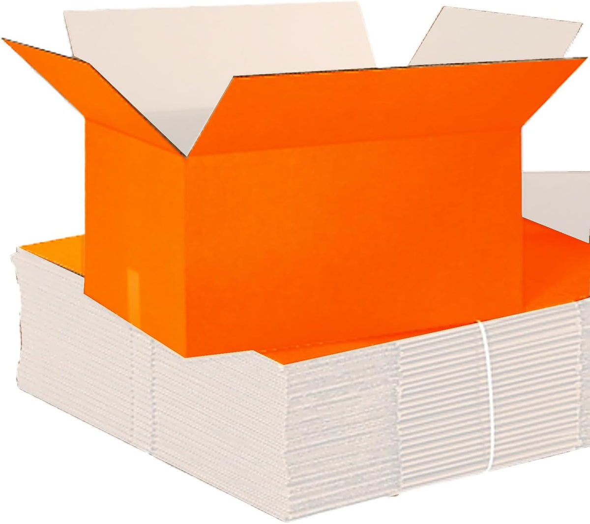 Orange (White Inside) Corrugated Shipping Boxes 10x6x2" Inch,25 Pc