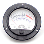 Round Black Analog Meter, Head Retro Dial VU Meter Level Meter Voltmeter with Yellow Backlight SD-65