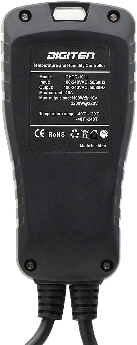 DHTC-1011 Temperature and Humidity Controller Outlet Plug in Thermostat Humidistat Reptile Humidity Controller