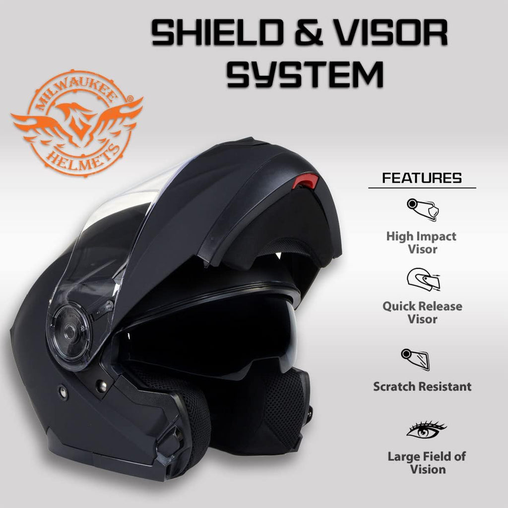 Advanced Full-Face Motorcycle Modular Helmets for Biker w/Drop Down Visor - X-Small