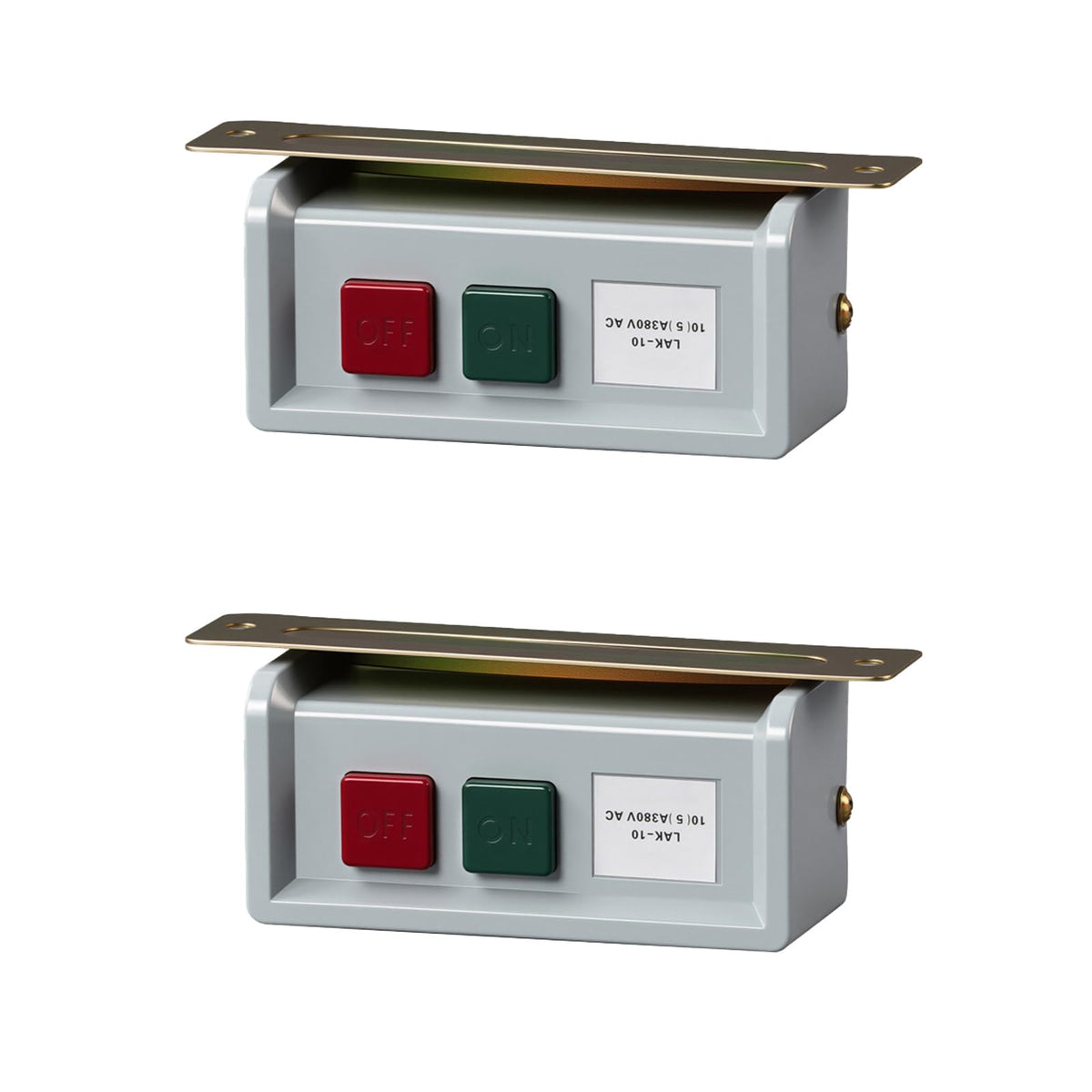 2PCS 220-380V Start/Stop Pushbutton Switch, Universal Push-Button On/Off Switch, for Motor Sewing Machine (Silver Contact)