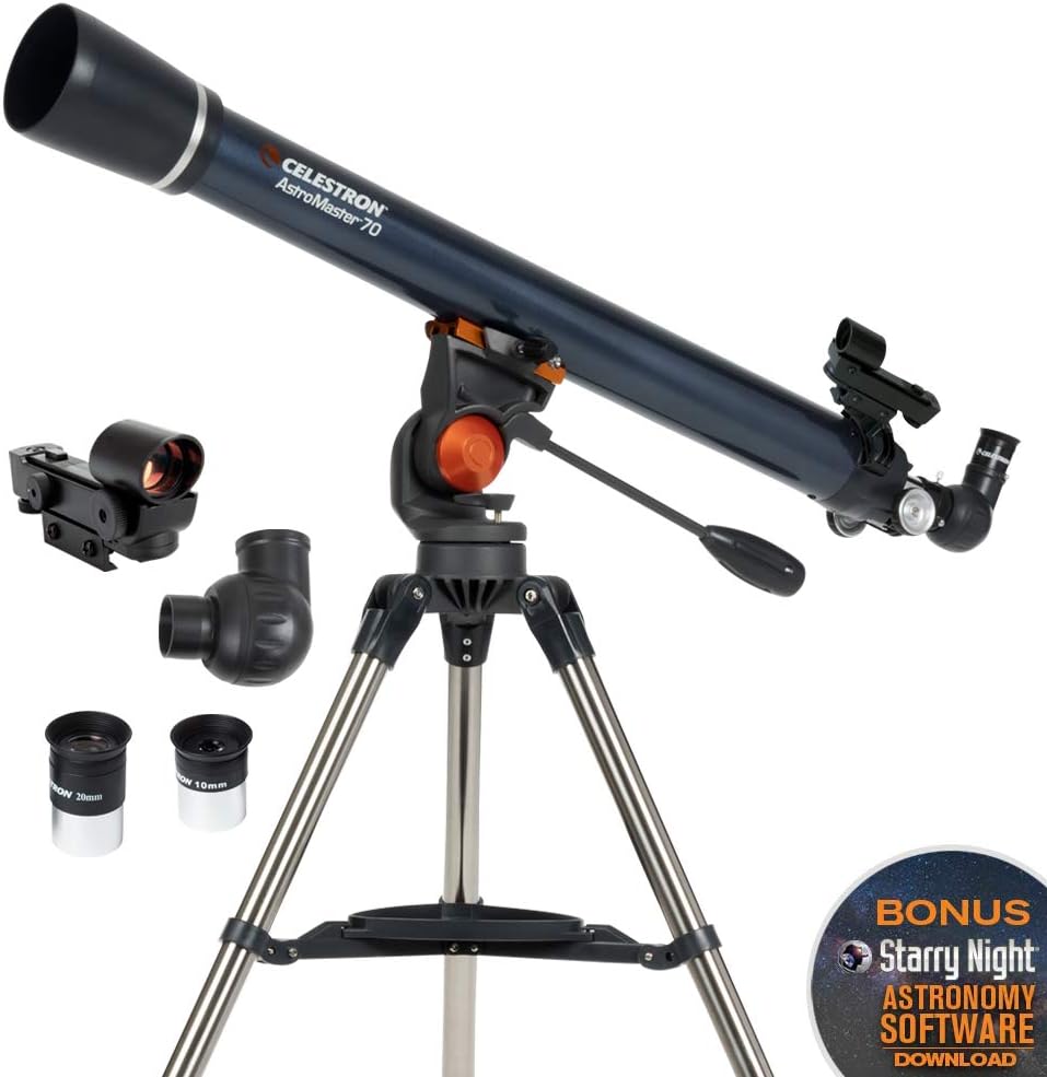AstroMaster 70AZ Refractor Telescope for Moon & Planet Viewing | Fully Coated Glass Optics, Crisp Moon & Planetary