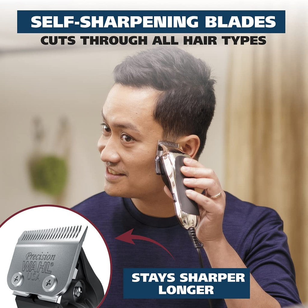 USA Chrome Pro Corded Clipper Complete Haircutting Kit for Men | Powerful Hair Clipper For Full Hair Clipping, Beard