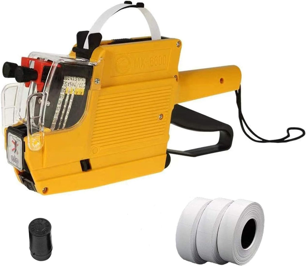 JIAYING MX-6600 10 Digits 2 Lines Price tag Gun Labeler with 3 Rolls Double Line Price Label Paper for Office, Retail