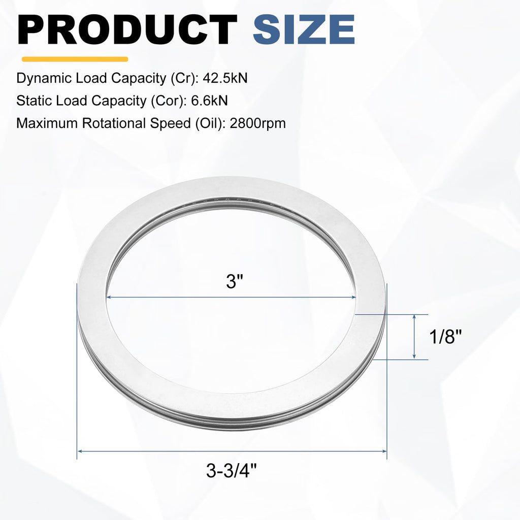 uxcell 2 Sets NTA4860 Thrust Needle Roller Bearings with Washers, ID 3"