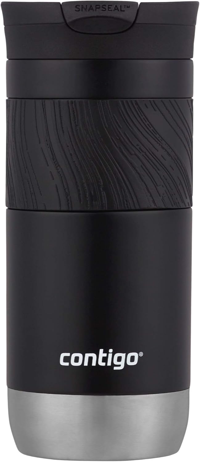 Byron Vacuum-Insulated Stainless Steel Travel Mug with Leak-Proof Lid Reusable Coffee Mug or Water Bottle BPA-Free