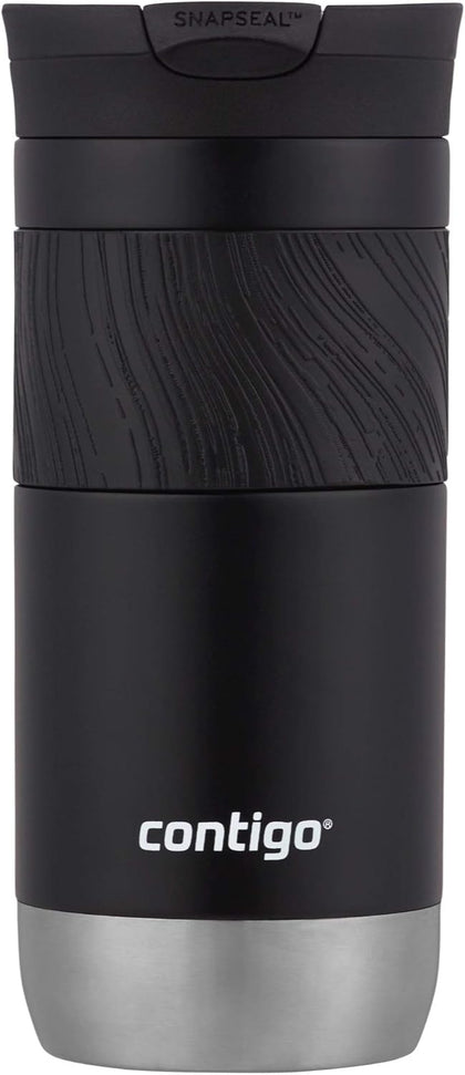 Byron Vacuum-Insulated Stainless Steel Travel Mug with Leak-Proof Lid Reusable Coffee Mug or Water Bottle BPA-Free