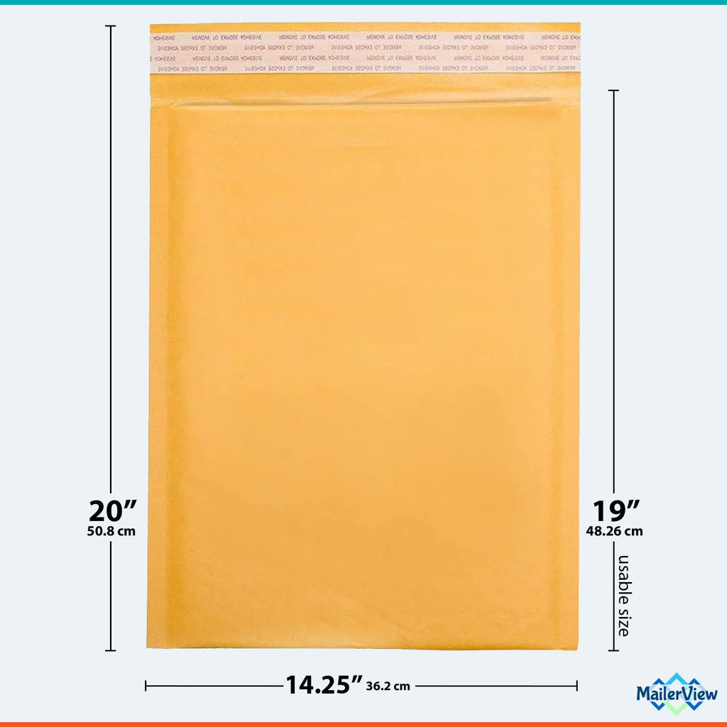 Kraft Bubble Mailers 14.25x20, Self Seal Padded Envelopes #7, 50 Pack Bulk