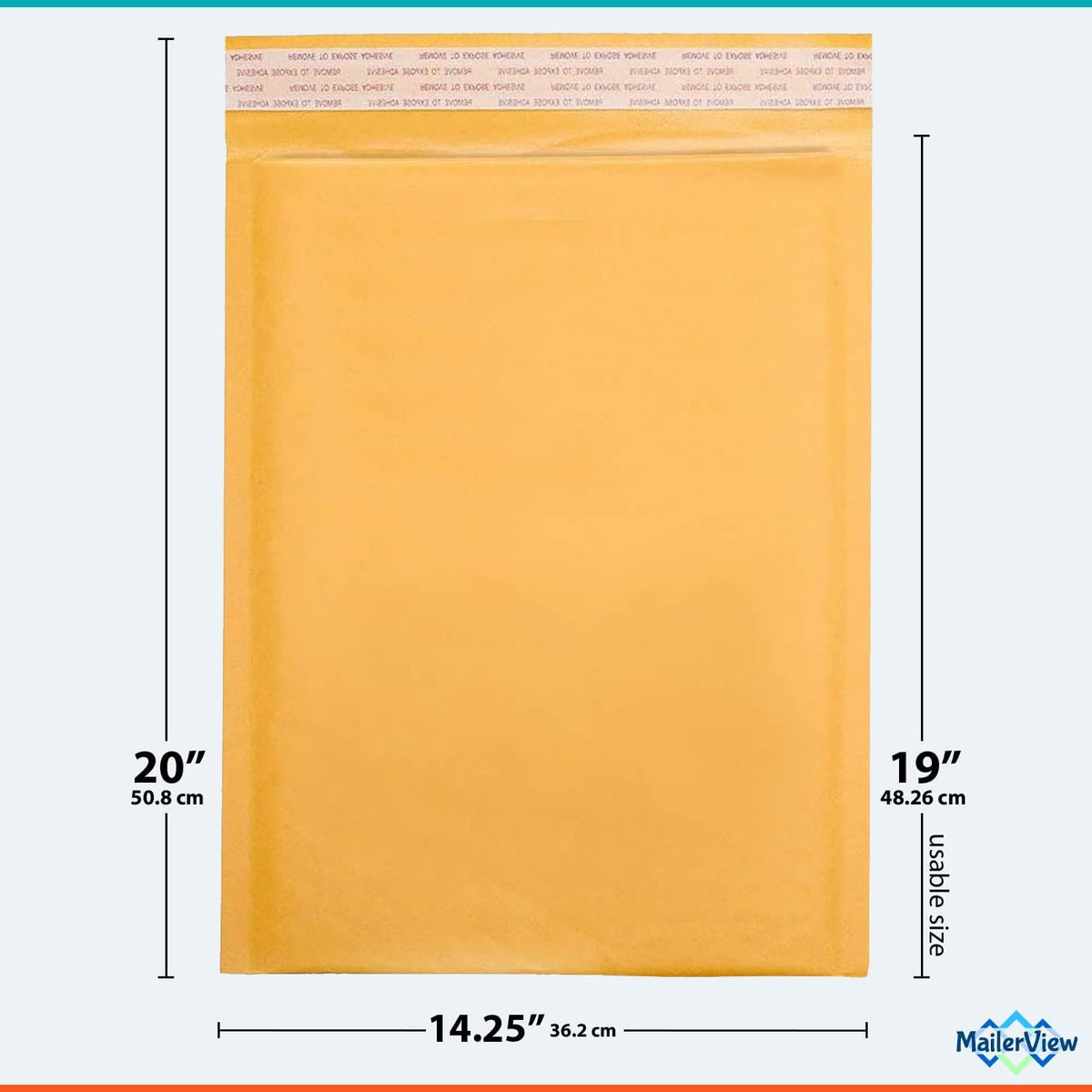 Kraft Bubble Mailers 14.25x20, Self Seal Padded Envelopes #7, 50 Pack Bulk