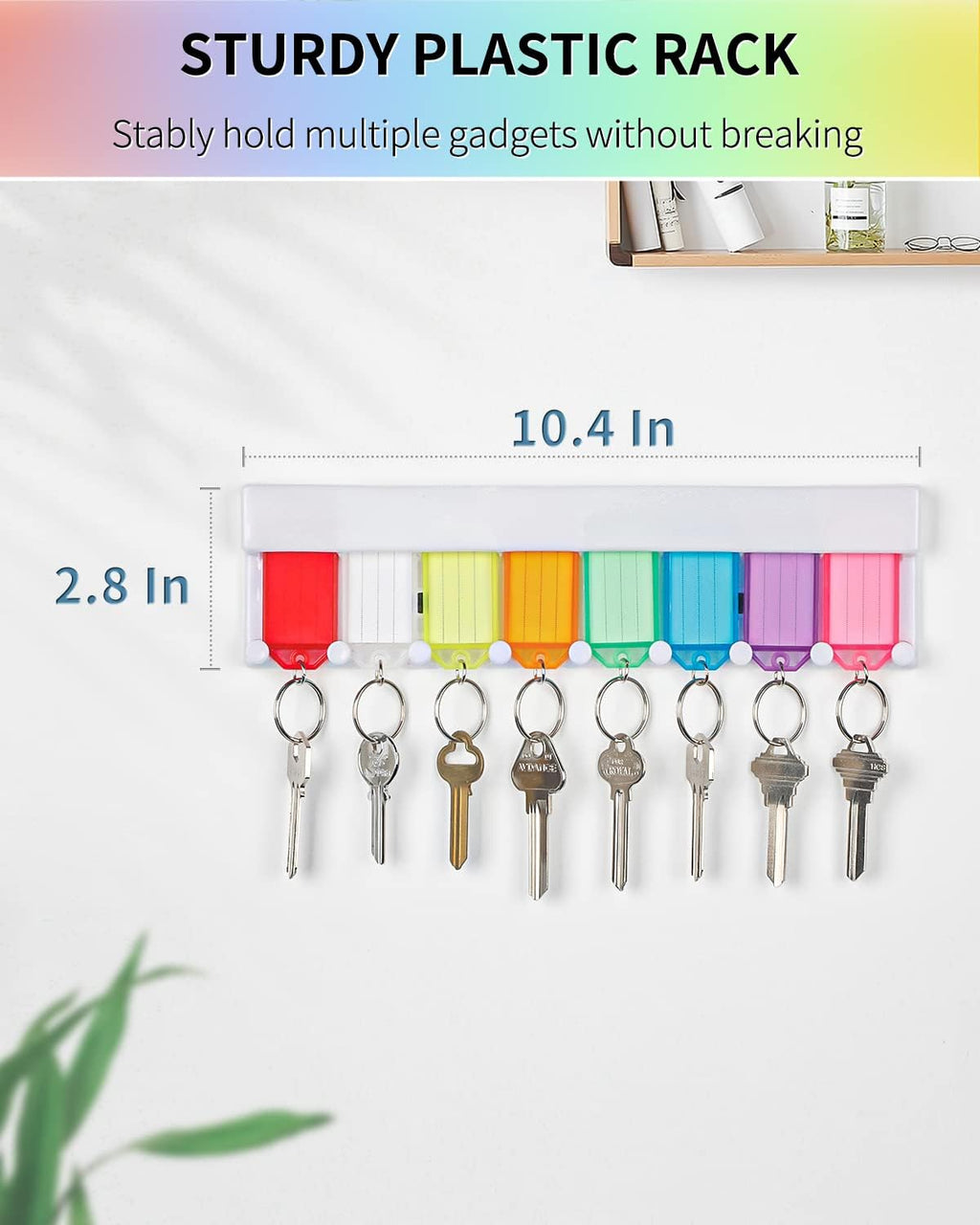 2 Pack Key Tag Rack, Slot Style Wall Mount Key Holder | Plastic Slot-Style Wall Rack Keeps Labeled Keys Organized