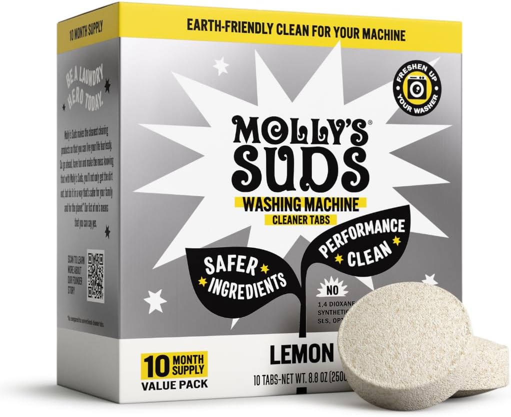 Washing Machine Cleaner | Removes Odors & Grime from Front & Top Loader Machines, Including HE (Citrus - 10 Tablets)