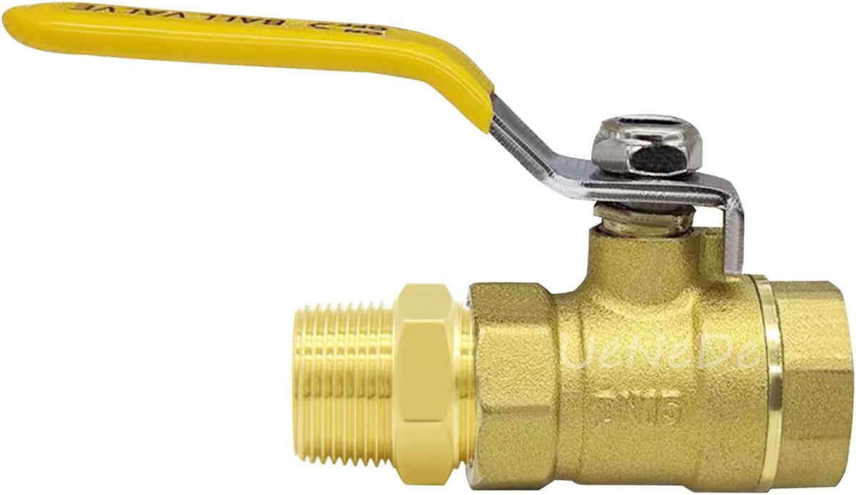 Uenede Brass 1/2 inch NPT Ball Valve and Nipple 600 WOG, 1PCS