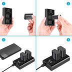 Camera Battery Charger Set for NP-FW50 Compatible with Sony ZV-E10