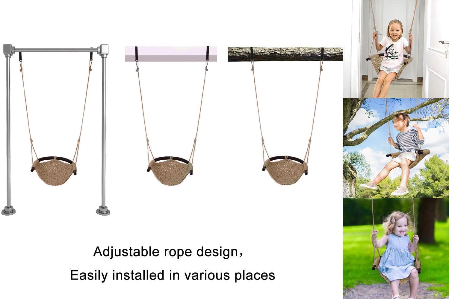 Toddler Swing, Swing Seat for Kids Heavy Duty Rope Play Secure Children Swings Set, Perfect for