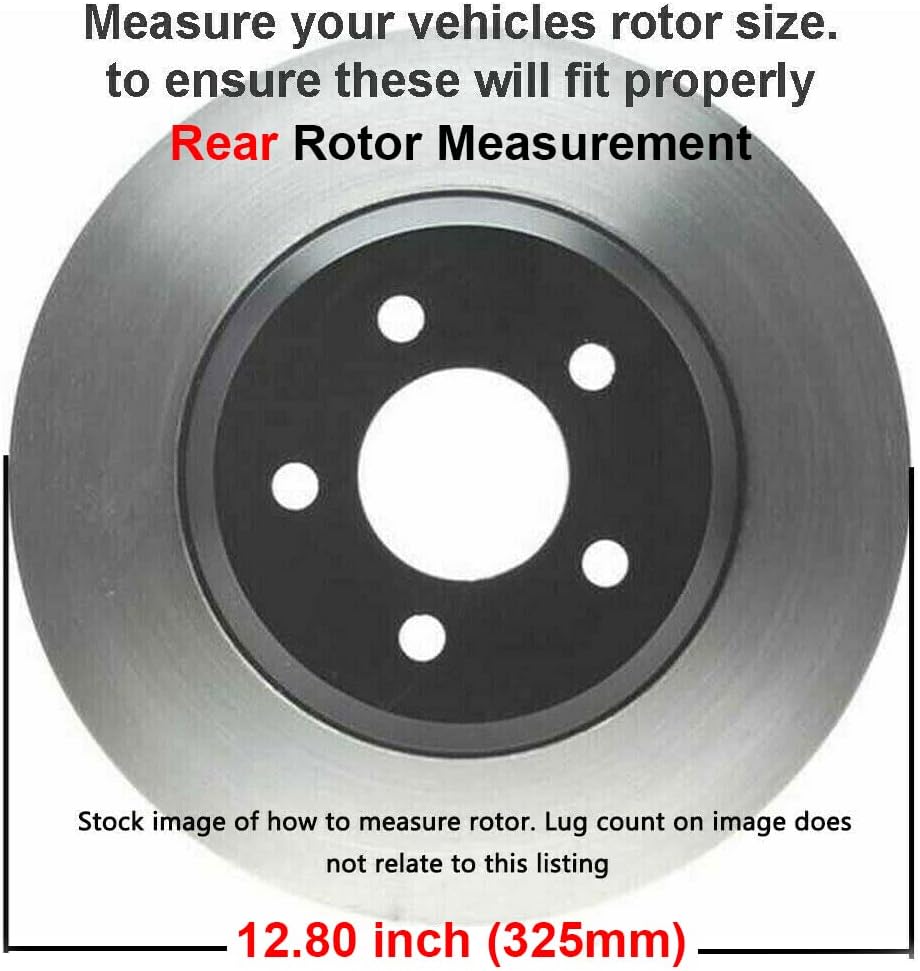 Rear Brake Kit for Chevrolet GMC Silverado Sierra 1500 Tahoe | Yukon Astro Safari [6-Lug] Replacement Brakes Rotors